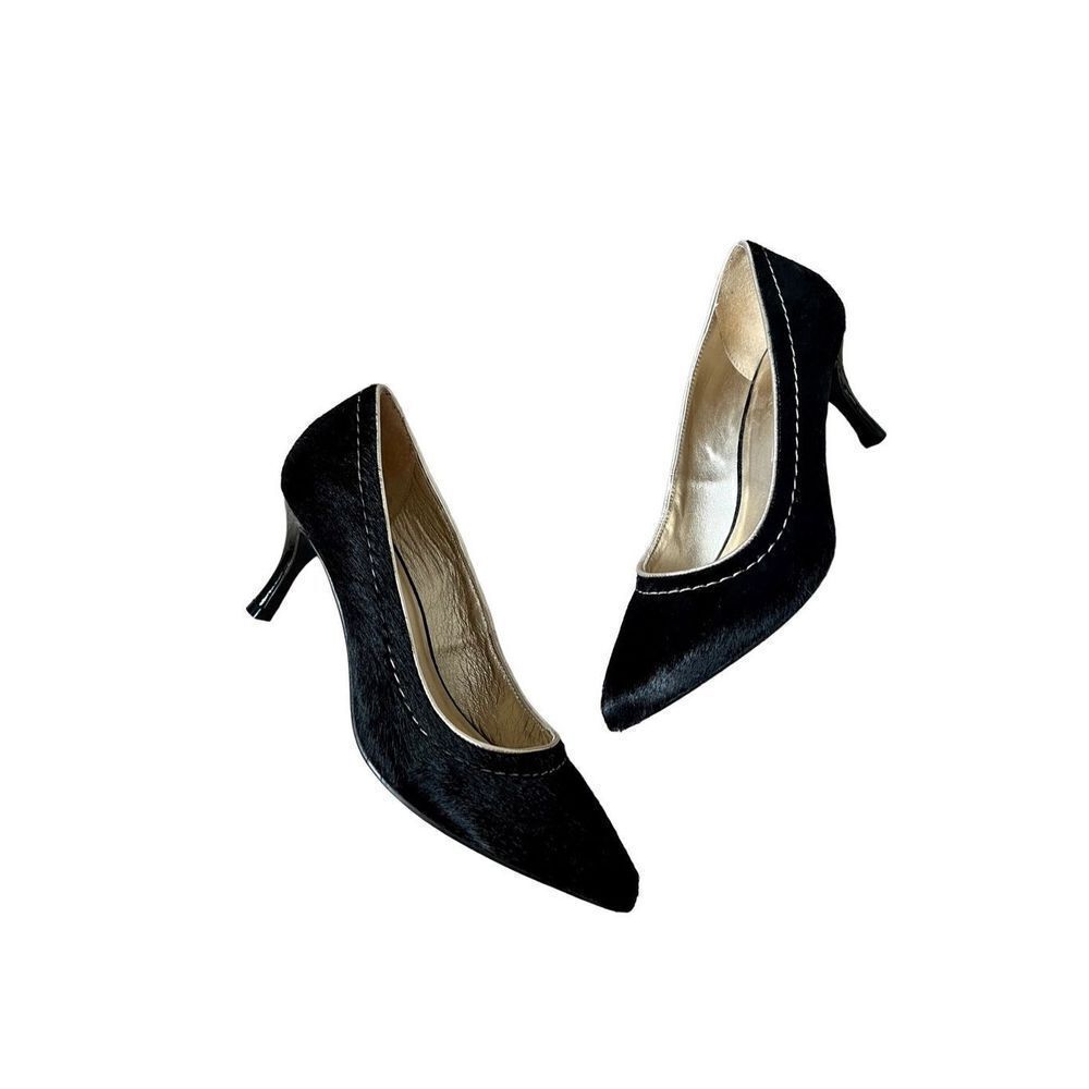 Boden Black Calf‎ Hair Pumps Heels size 38 US 7.5